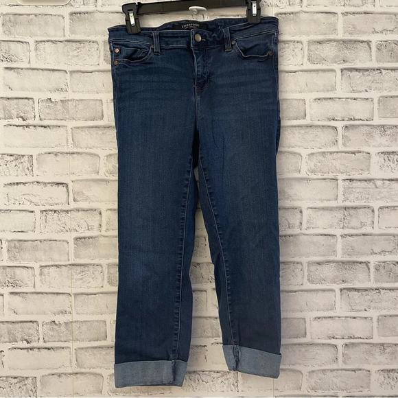 Liverpool Denim - Women’s Liverpool medium wash rolled hem jeans, Size 6P/28